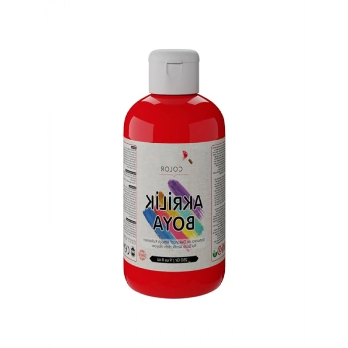 250gr Kırmızı Akrilik Boya - Yüksek Kalite