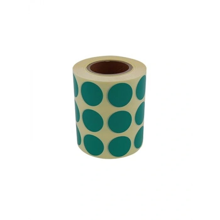 25mm Yuvarlak Renk Kodu Etiketler - 2500 Adet, Yeşil