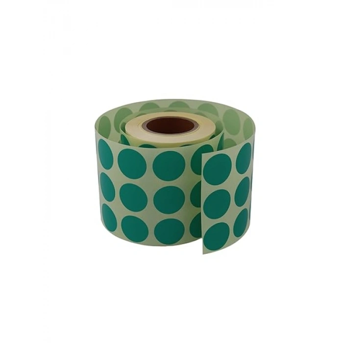 25mm Yuvarlak Renk Kodu Etiketler - 2500 Adet, Yeşil