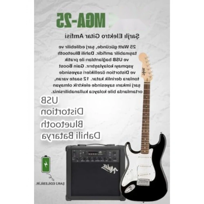 25W Amfili Elektro Gitar Seti