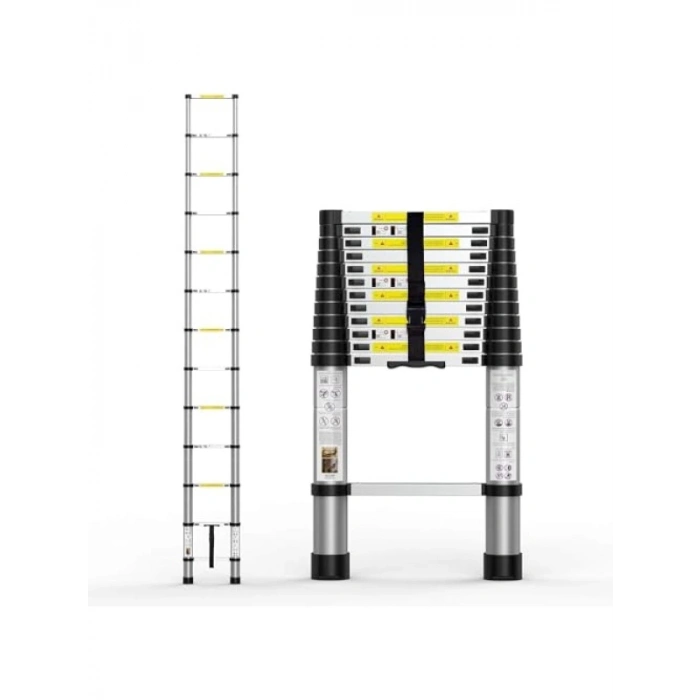 2,6 mt Paslanmaz Teleskopik Merdiven - 9 Basamak
