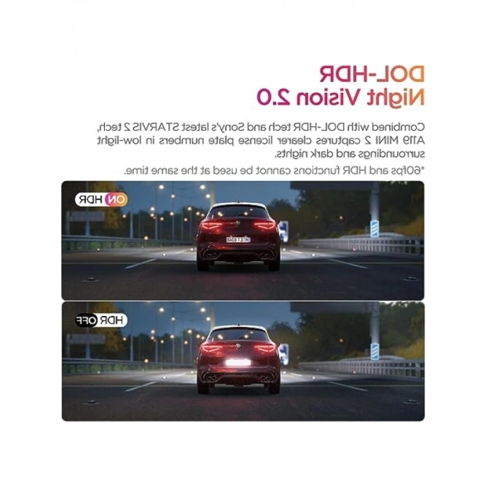 2K HDR Araç Kamerası - 60FPS, 5GHz Wi-Fi ve GPS