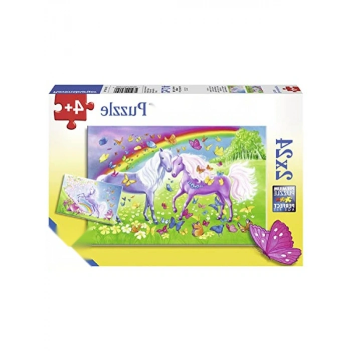 2x24 Parça Renkli Gökkuşağı Atları Puzzle Seti