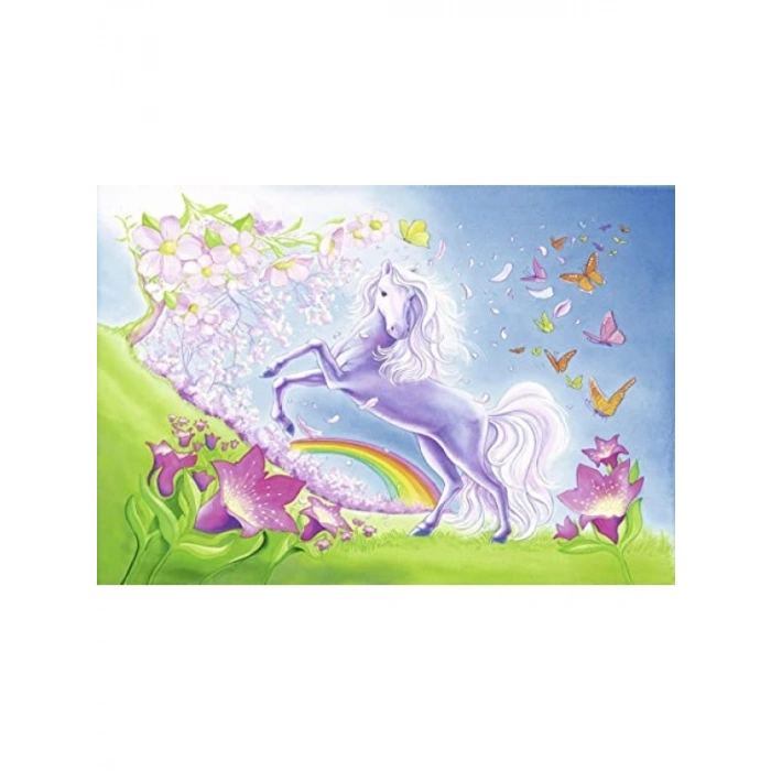 2x24 Parça Renkli Gökkuşağı Atları Puzzle Seti