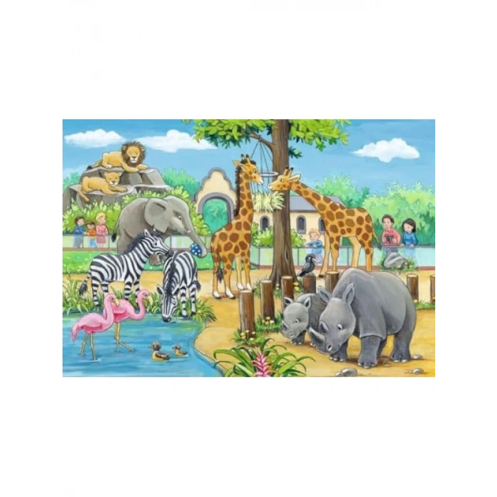 2x24 Parça Renkli Hayvan Temalı Puzzle, 3 Yaş ve Üzeri için Eğlenceli Oyun
