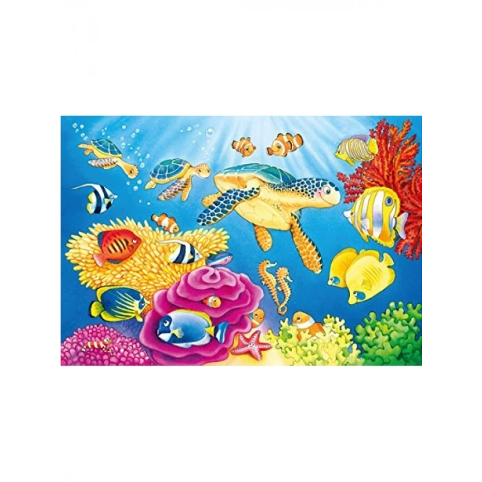 2x24 Parça Sualtı Temalı Puzzle, 3+ Yaş için Renkli Tasarım