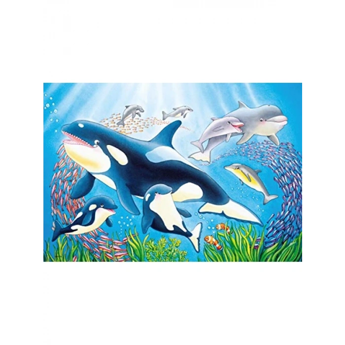 2x24 Parça Sualtı Temalı Puzzle, 3+ Yaş için Renkli Tasarım