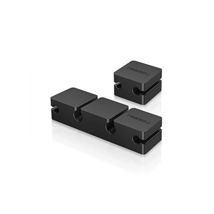 3 + 1 Kanallı Siyah Silikon Kablo Düzenleyici Organizer