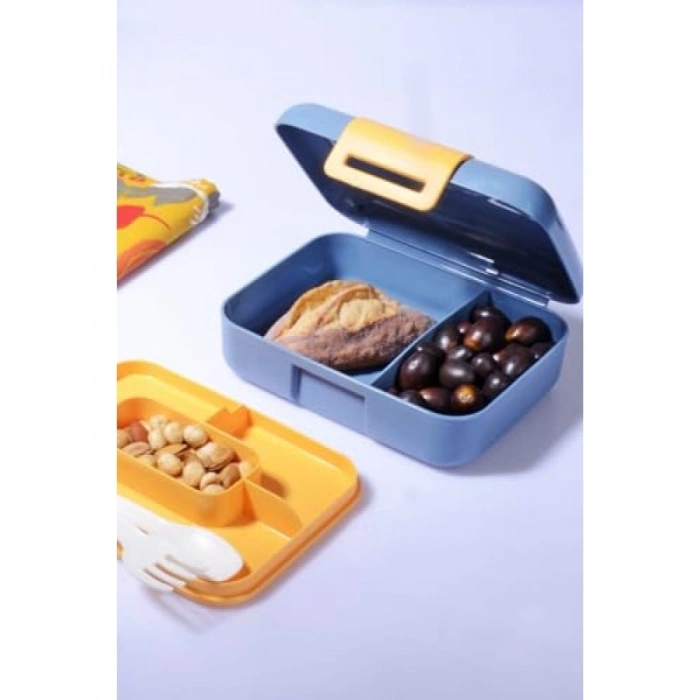 3 Adet 5 Bölmeli Kendinden Kaşıklı Beslenme Kutusu