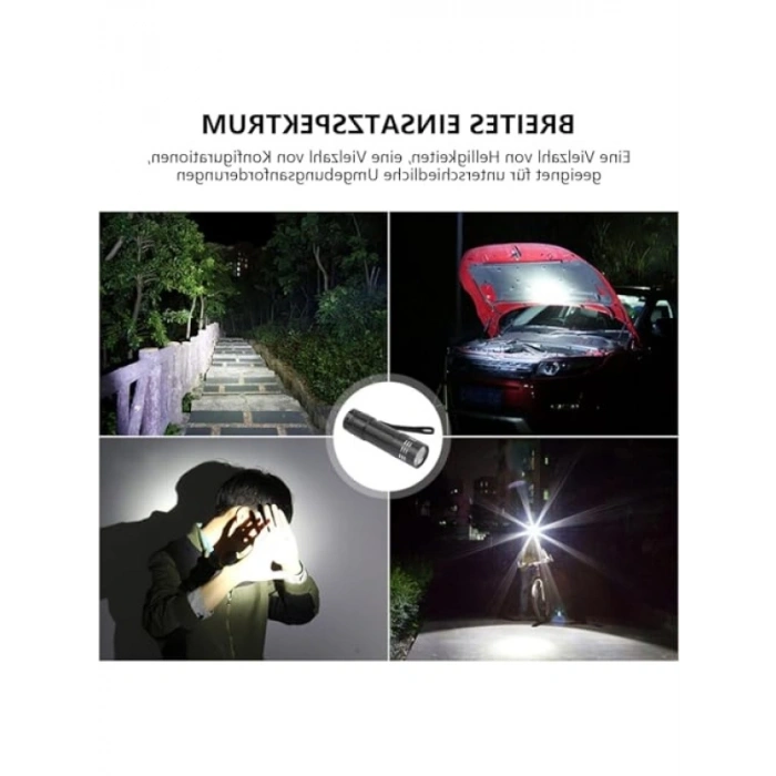 3 Adet Mini Metal Fener - 9 LEDli Acil Durum Aydınlatması