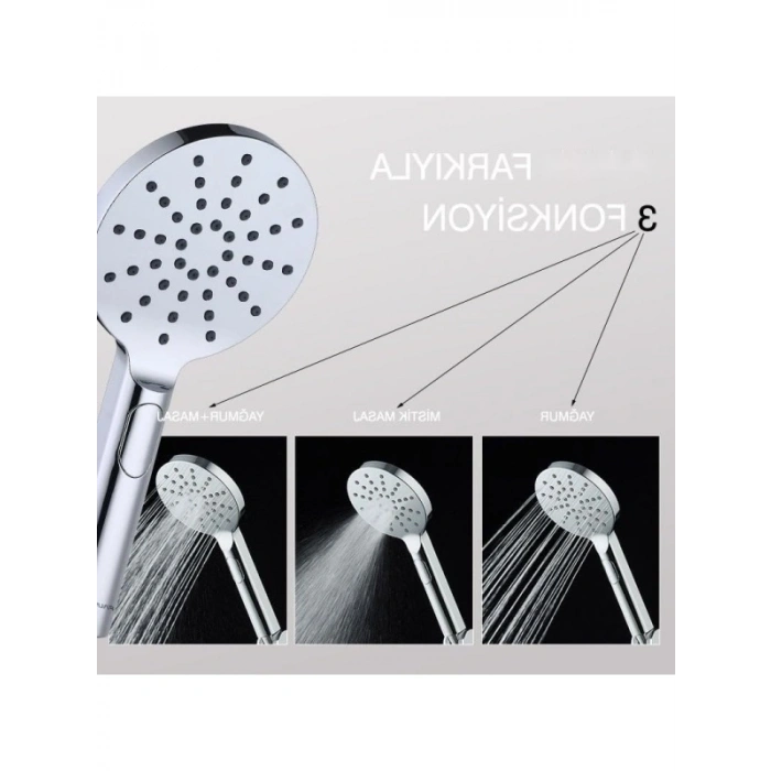 3 Fonksiyonlu Oval El Duş Başlığı