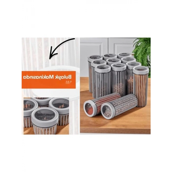 3lü Çevir Aç Kapak Kavanoz Seti - Büyük, Orta, Küçük