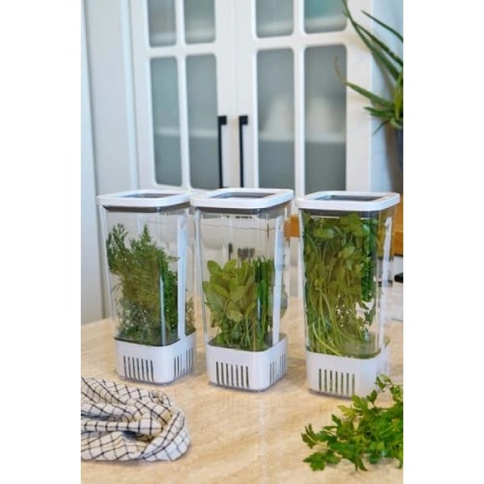 3lü Eko Set Yeşillik Saklama Kabı - 1,7 Litre