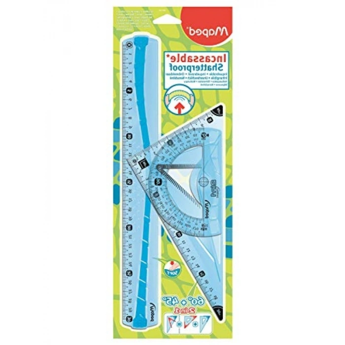 3lü Flex Maxi Cetvel Seti - Ölçme ve Çizim İçin