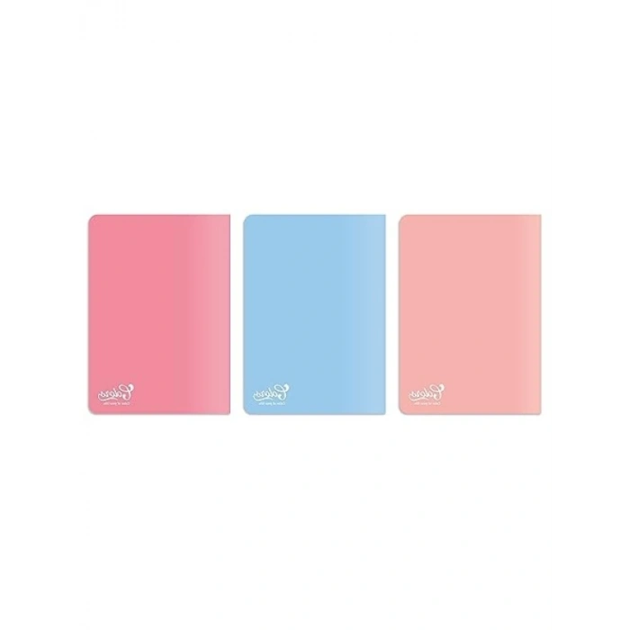 3lü Kareli Defter Seti - Somon, Pembe, Mavi