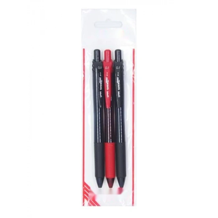 3lü Likit Roller Kalem Seti - 2x Siyah, 1x Kırmızı