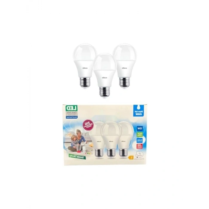 3lü Paket 12W LED Ampul - 1521 Lümen, Beyaz Işık