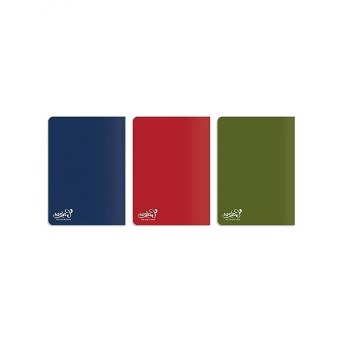 3lü Paket A4 Çizgili Defter - Karton Kapaklı, Renkli