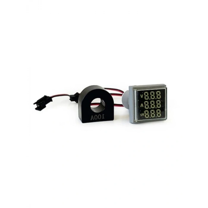 3lü Volt Amper Hertz Ölçüm Cihazı - AC 60-500V, 0-100A, 20-75Hz
