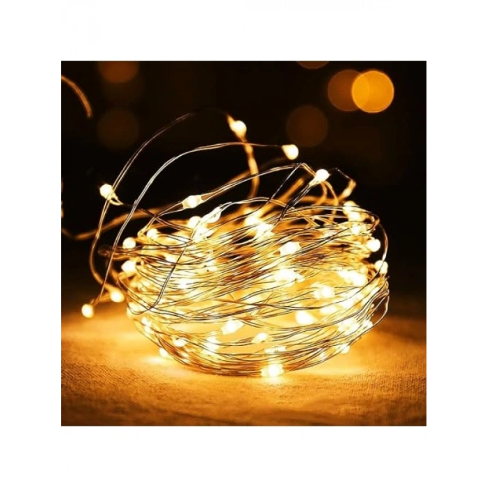 3 Metre Sarı Peri Led Işık - Pilli Aydınlatma Şerit