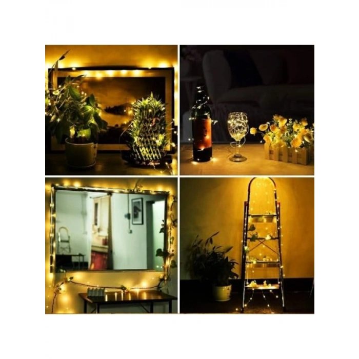 3 Metre Sarı Peri Led Işık - Pilli Aydınlatma Şerit
