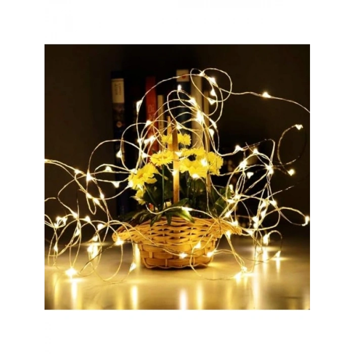 3 Metre Sarı Peri Led Işık - Pilli Aydınlatma Şerit