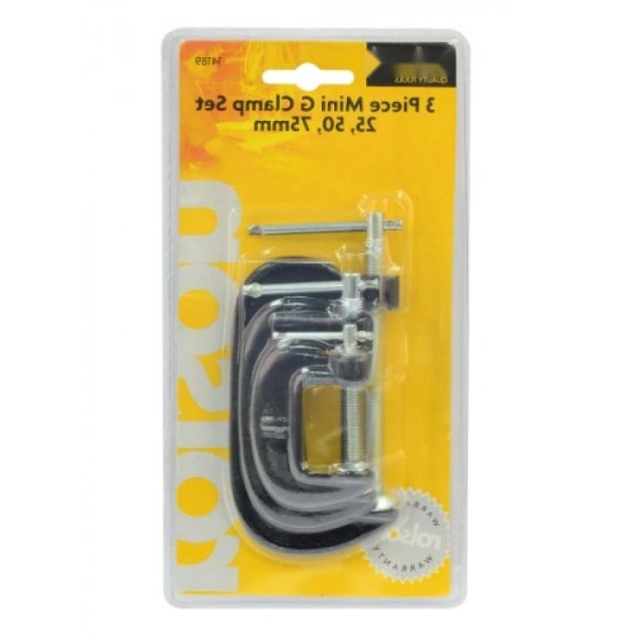 3 Parça G Clamp Seti - 25, 50 ve 75 mm Boyutları
