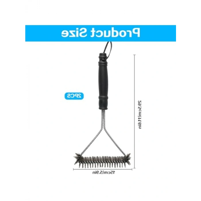 30 cm Paslanmaz Çelik Izgara Fırçası - 2 Adet Set