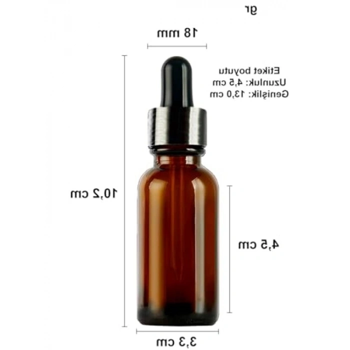 30 ml Metal Kapaklı Damlalık Şişe Seti, 6 Adet Cam Şişe