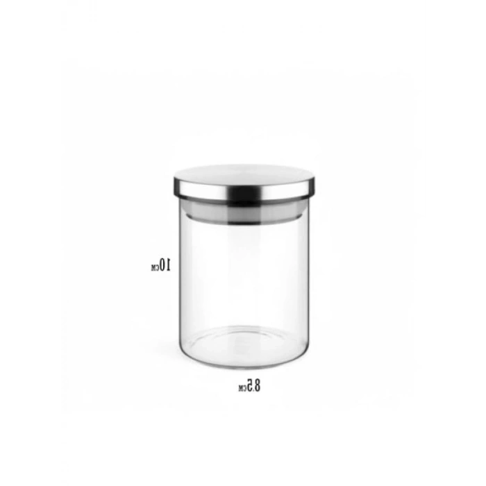 300 Ml Hava Geçirmez Metal Kapaklı Borosilikat Cam Kavanoz (8.5cm*10cm)