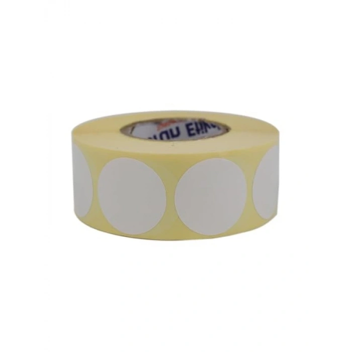 30mm Çapında 1000 Adet Baskısız Kuşe Etiket Rulo