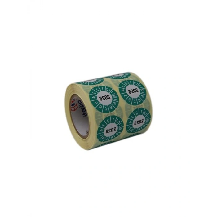 30mm x 30mm Tarih Seçme Etiketi Rulo - 1000 Adet (Yeşil)