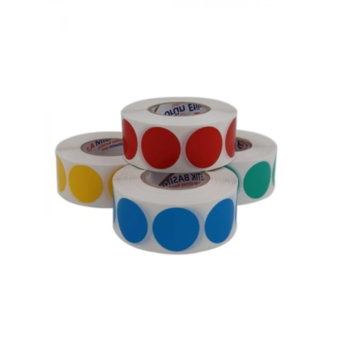 30mm Yuvarlak Kırmızı İşaretleme Etiketi - Rulo, 1000 Adet, Dayanıklı