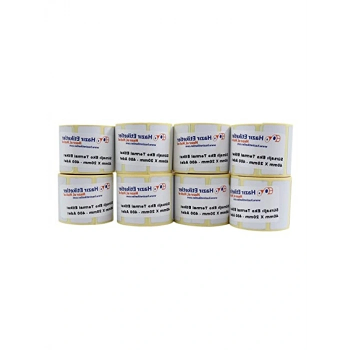3200 Adet Eko Termal Etiket, 40mm x 20mm, 8 Rulo