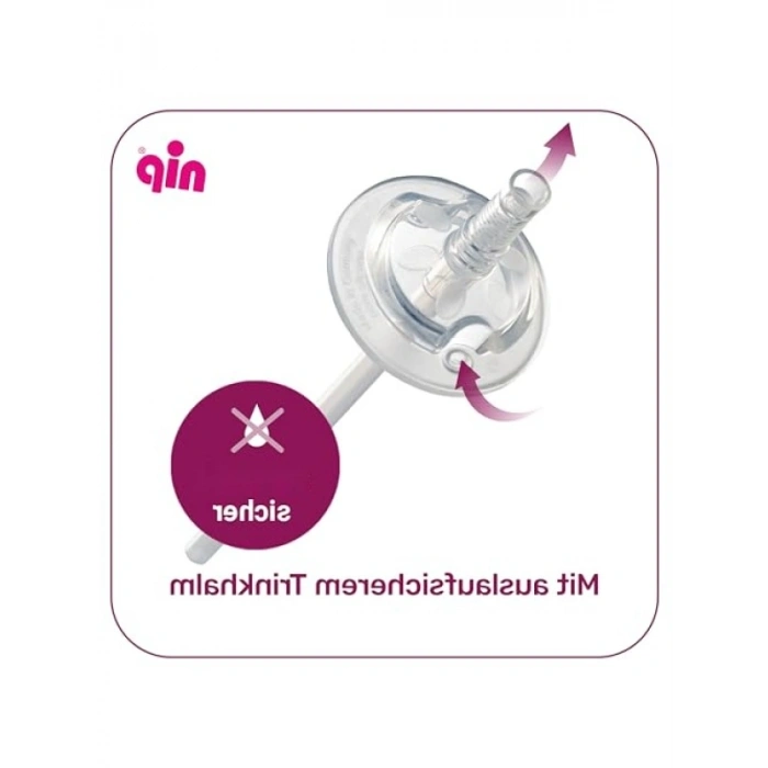 330 ml Kapasiteli Pipetli Kız Zürafa Desenli Bardak