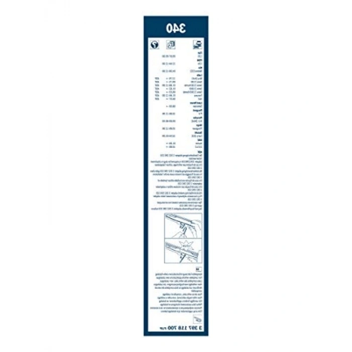 340 mm Rüzgarlıklı Silecek Seti