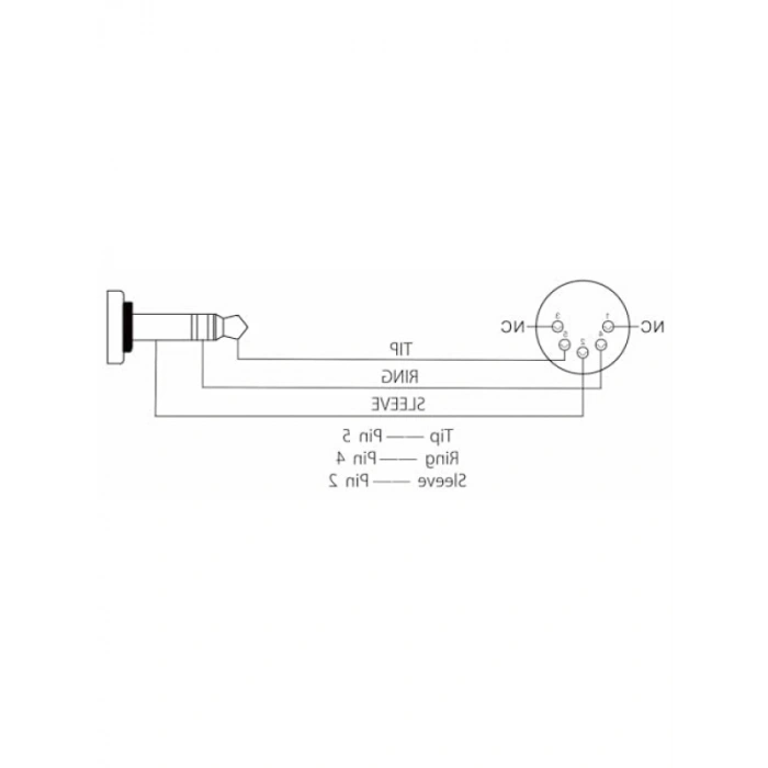 3,5 mm TRS Erkek - 5 Pin DIN MIDI Kablo, 5 Ayak Uzunluk