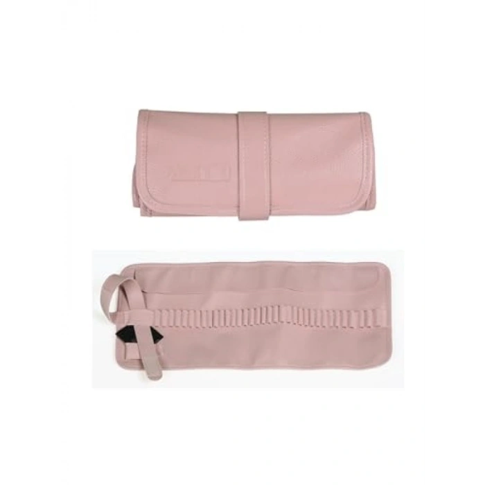 36 Bölümlü Cırt Cırtlı Suni Deri Kalemlik - Pastel Pembe