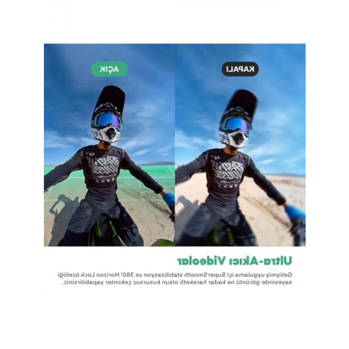360° Aksiyon Kamerası, 5.7K Video, Dayanıklı Tasarım