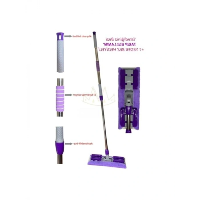 360 Derece Dönen Teleskopik Saplı Mikrofiber Mop