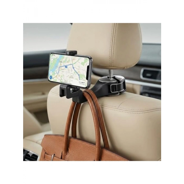 360° Dönebilen Koltuk Arkası Telefon Tutucu ve Araç Askılığı
