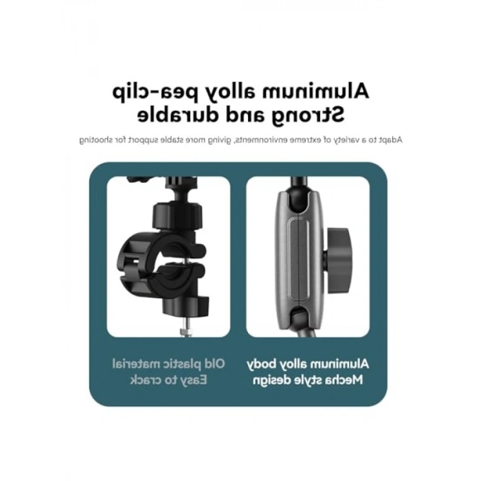 360° Döner Kamera ve Telefon Montaj Kelepçesi - Alüminyum ve Silikon