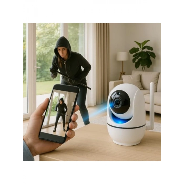 360° Görüş Açılı Wi-Fi Güvenlik Kamerası - Gece Görüş Özelliği