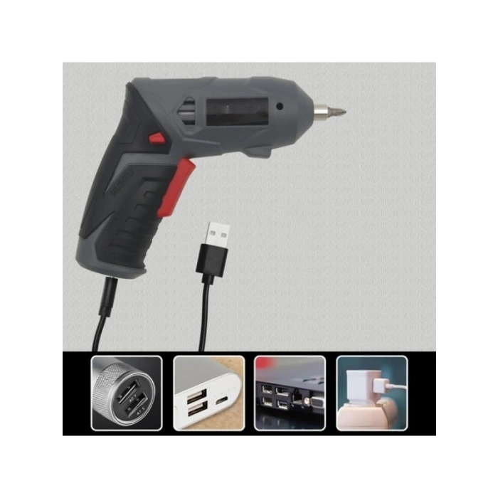 3.6V Şarjlı Elektrikli Tornavida, LED Işıklı
