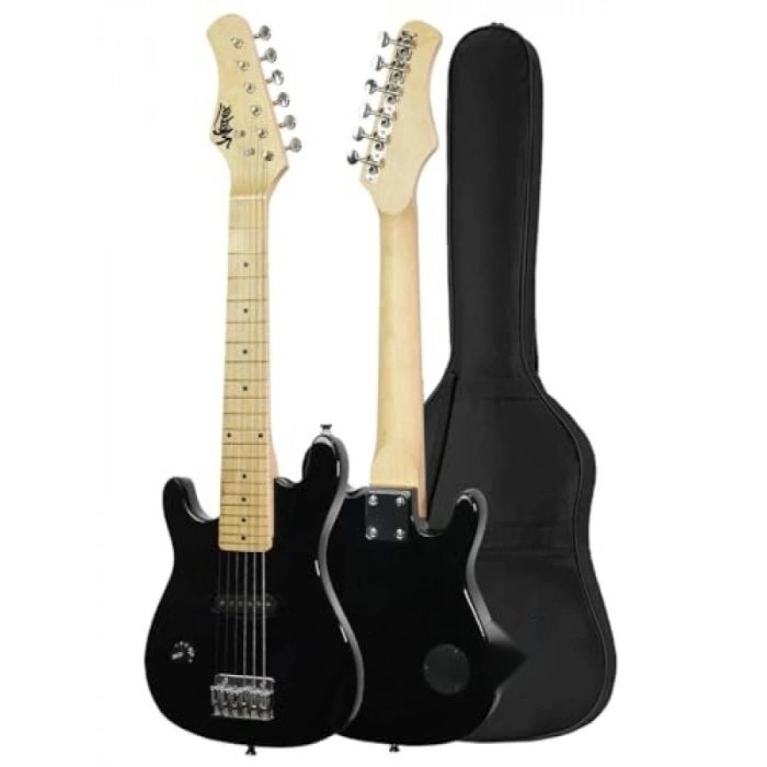 4-6 Yaş Çocuklar İçin Amfili Elektro Gitar Seti - Full Black