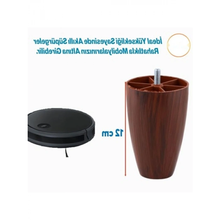 4 Adet 12 cm Desenli Ceviz Mobilya Koltuk Baza Destek Ayağı