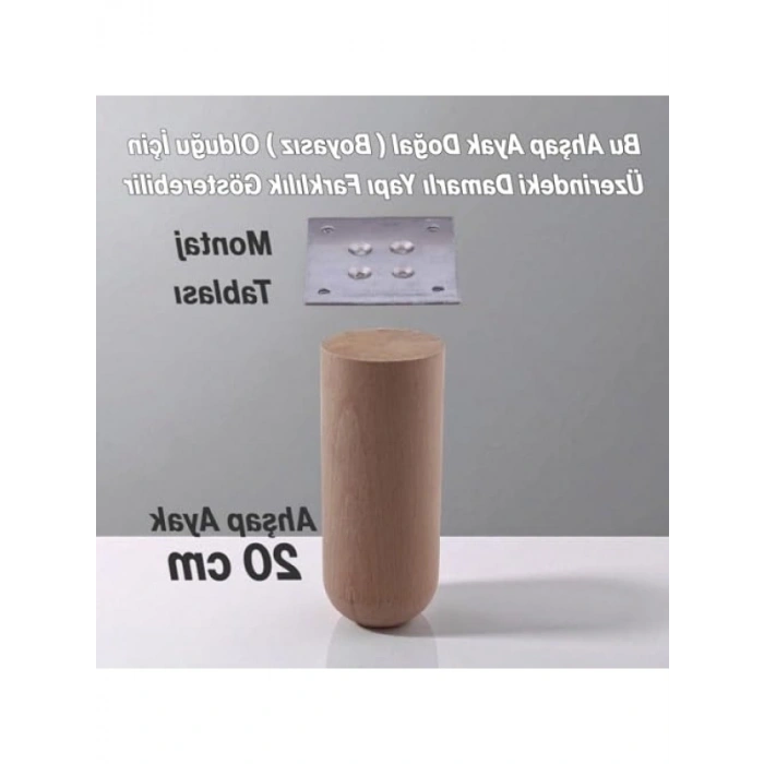 4 ADET Doğal Ahşap Silindir Ayak Seti - 20 cm