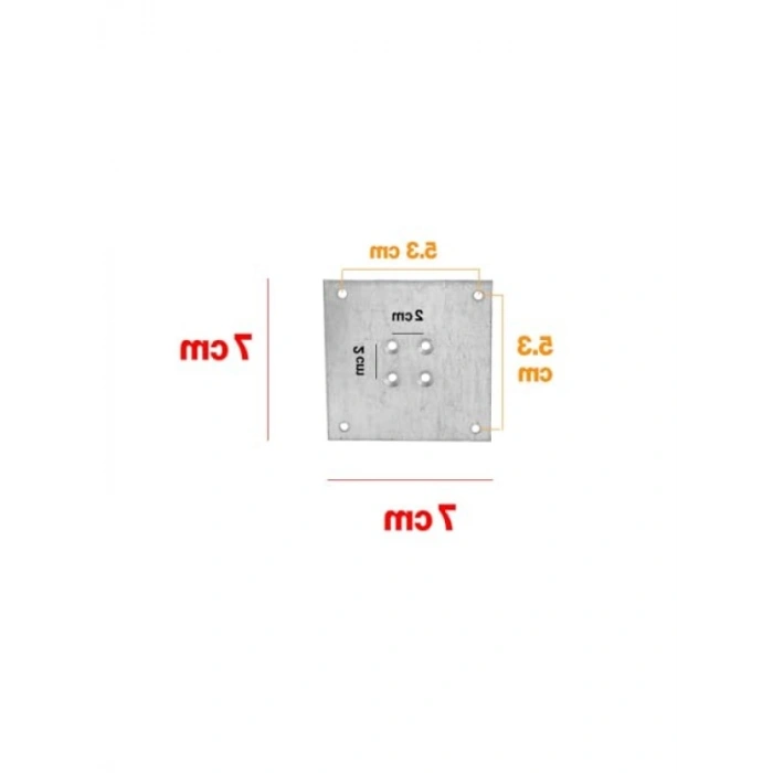 4 Adet Metal Çinko Masa Bağlantı Sacı Düz 7 x 7 cm