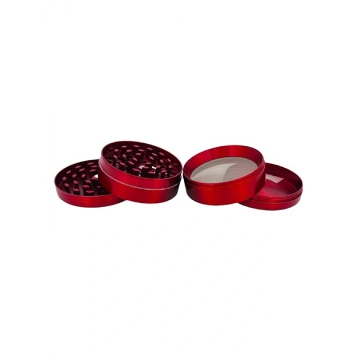 4 Katmanlı Metal Baharat Öğütücü, 40MM / 50MM / 63MM - Kırmızı