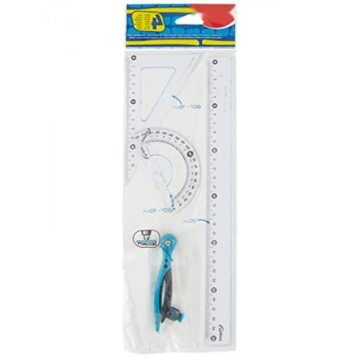 4lü Pergelli Maxi Cetvel Seti, 30 cm